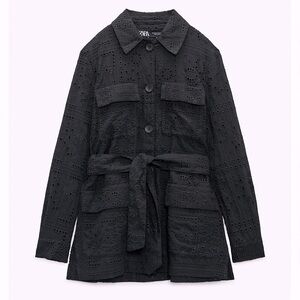 ZARA embroidered eyelet jacket